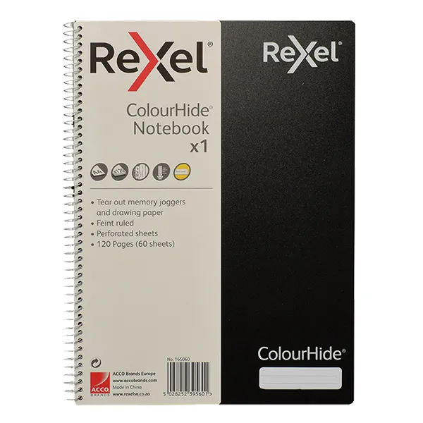 Rexel Colourhide A4 Notebook 120 Pages - Black