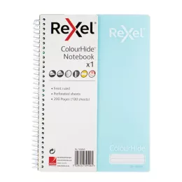Rexel Colourhide A5 Notebook 200 Pages - Pastel Blue