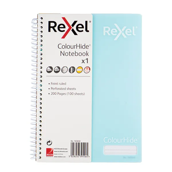 Rexel Colourhide A5 Notebook 200 Pages - Pastel Blue