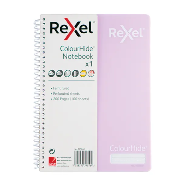 Rexel Colourhide A5 Notebook 200 Pages - Pastel Purple