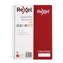 Rexel Colourhide A5 Notebook 200 Pages - Red