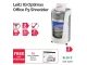 Leitz IQ OptiMax Office Micro Cut P5 Shredder – Front View Front view of Leitz IQ OptiMax Office Micro Cut P5 Shredder