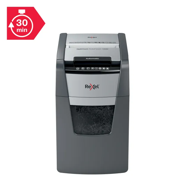 Rexel Optimum AutoFeed 130M Micro Cut Shredder - 130 Sheets Rexel Optimum AutoFeed 130M Automatic Micro Cut Paper Shredder