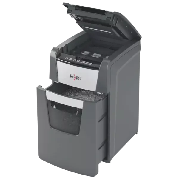Rexel Optimum AutoFeed+ 150M Paper Shredder Front View Front view of Rexel Optimum AutoFeed+ 150M automatic micro cut shredder P5