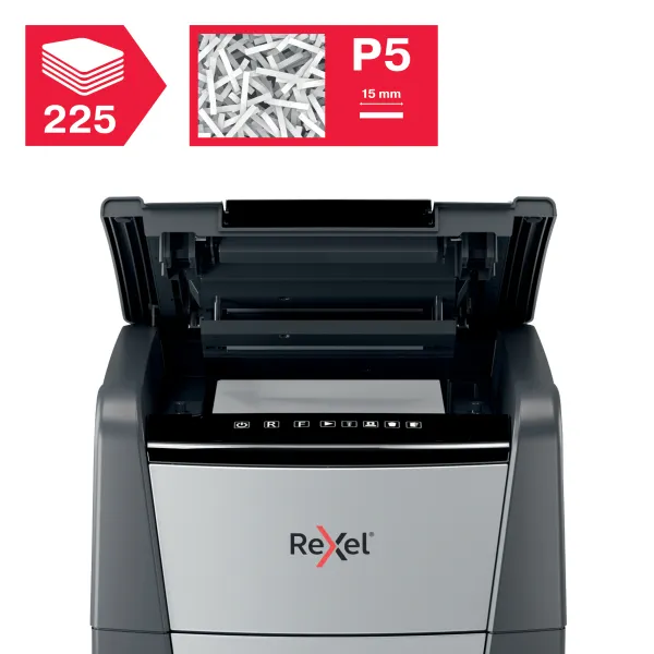 Rexel Optimum AutoFeed+ 225M Automatic Micro Cut Shredder Rexel Optimum 225M AutoFeed micro cut paper shredder for small office use