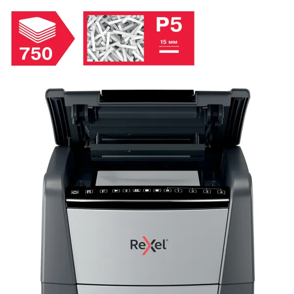 Rexel Optimum AutoFeed+ 750M Shredder Rexel Optimum AutoFeed+ 750M Automatic 750 Sheet Micro Cut Shredder