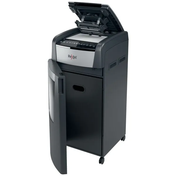 Front view of Rexel Optimum AutoFeed+ 750X Automatic 750 Sheet Cross Cut Shredder