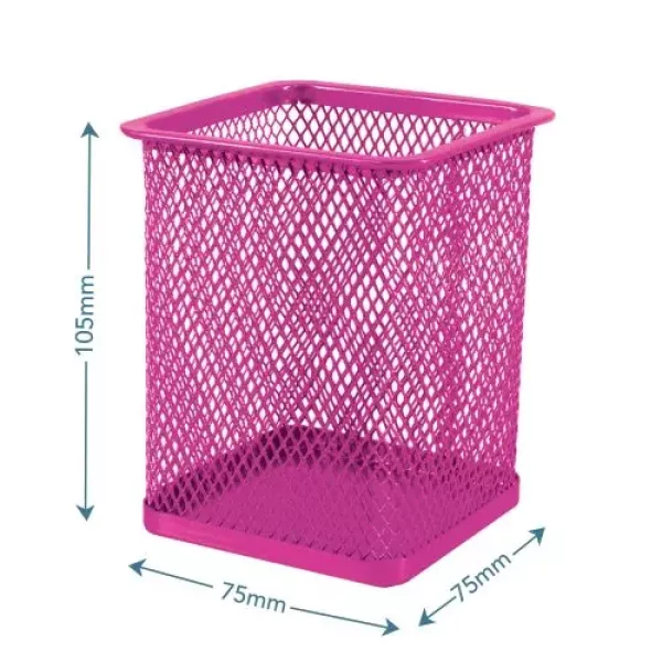 SDS Mesh Square Pen Holder - Pink