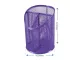 SDS Round Inclined Metal Mesh Pen Cup with 3 Compartments - Purple