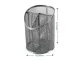 SDS Round Inclined Metal Mesh Pen Cup with 3 Compartments - Silver