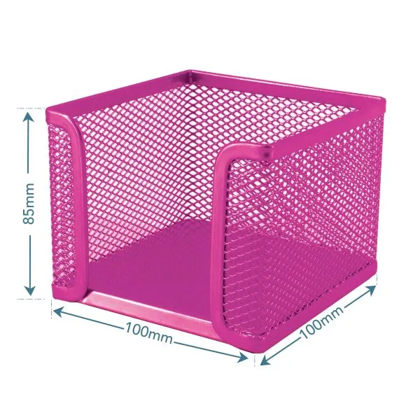 SDS Mesh Memo Cube Holder - Pink SDS Mesh Memo Cube Holder - Pink