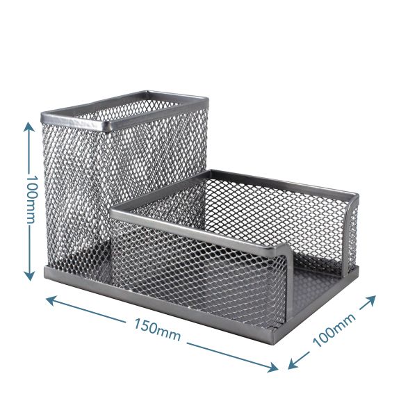 SDS Metal Mesh Cube and Pen Holder Mesh Silver
