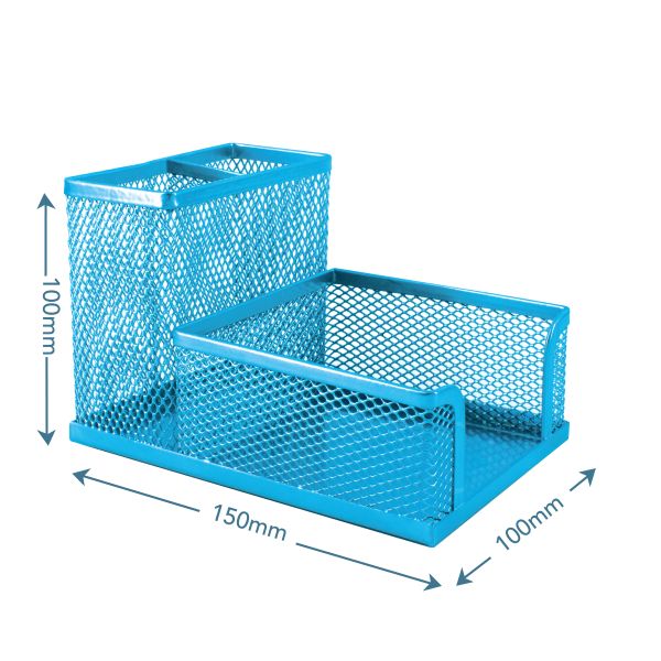 SDS Metal Mesh Cube and Pen Holder Mesh Sky Blue SDS Metal Mesh Cube and Pen Holder Mesh Sky Blue