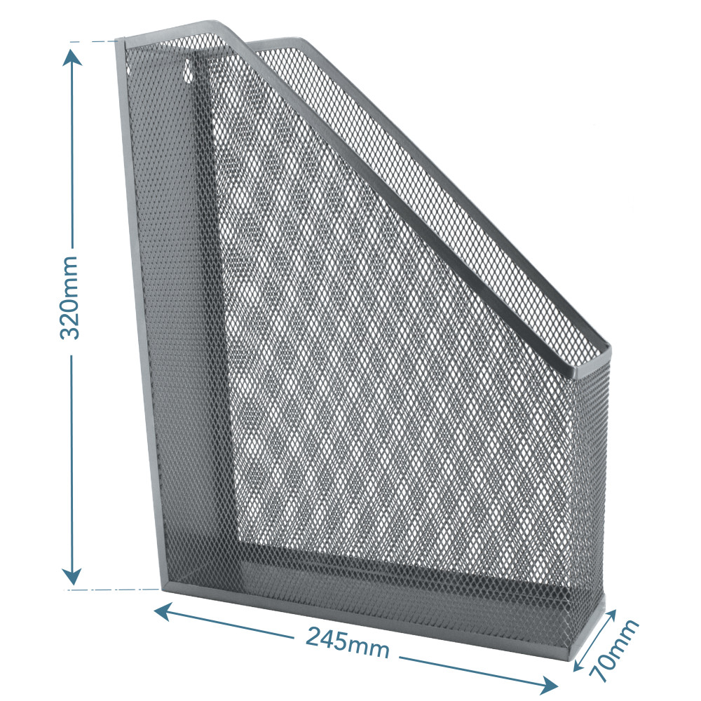 SDS M620s Metal Mesh Magazine Holder Silver | MCS Office Supplies