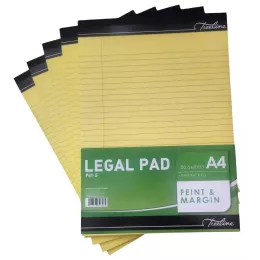 TREELINE A4 Legal Pad 50 Page - Yellow Bond Paper - Pack of 5