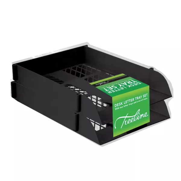 TREELINE Desk Letter Tray Set - Black