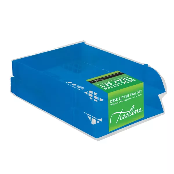 TREELINE Desk Letter Tray Set - Blue