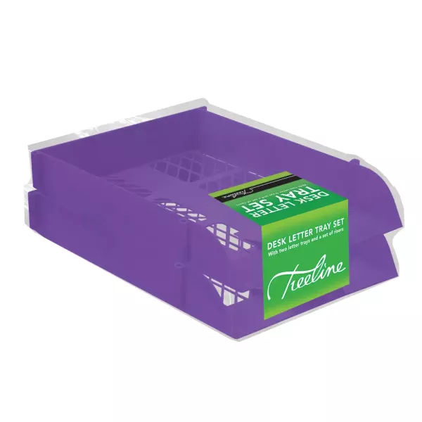 TREELINE Desk Letter Tray Set - Electric Purple