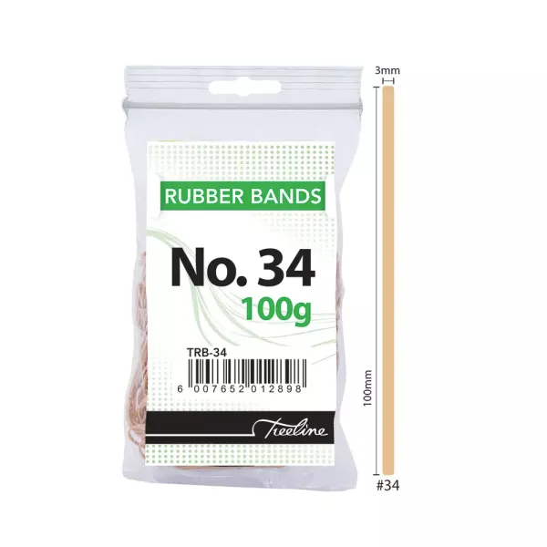 TREELINE Rubber Bands 100g - No 34