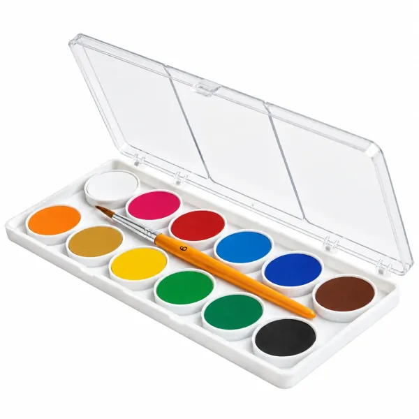 Adel Watercolour Paint Set 12 Colours with Paintbrush Adel 12 Colour Watercolour Paint Set with Paintbrush