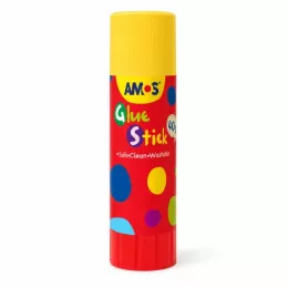 Front view of AMOS Glue Stick 40g non-toxic washable school glue