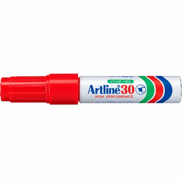 Artline 30 high performance permanent marker red with exposed chisel tip