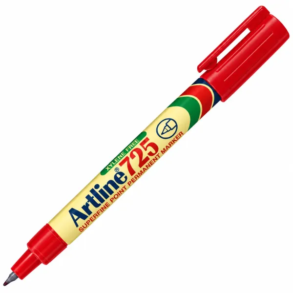 Artline 725 superfine permanent marker red with cap