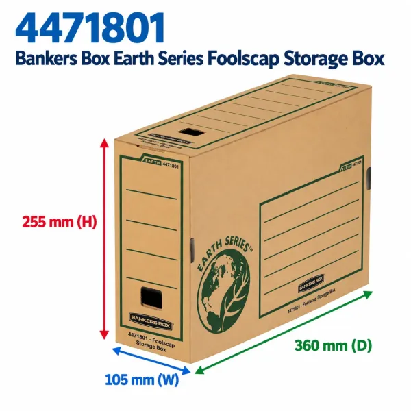 BANKERS BOX Earth Series Foolscap Archive Box 105mm - Pack of 20 BANKERS BOX Earth Series Foolscap Archive Box 105mm - Pack of 20