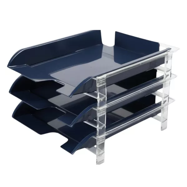 BANTEX Vision Letter Tray - 3 Tier - Blue