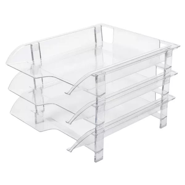 BANTEX Vision Letter Tray - 3 Tier - Clear