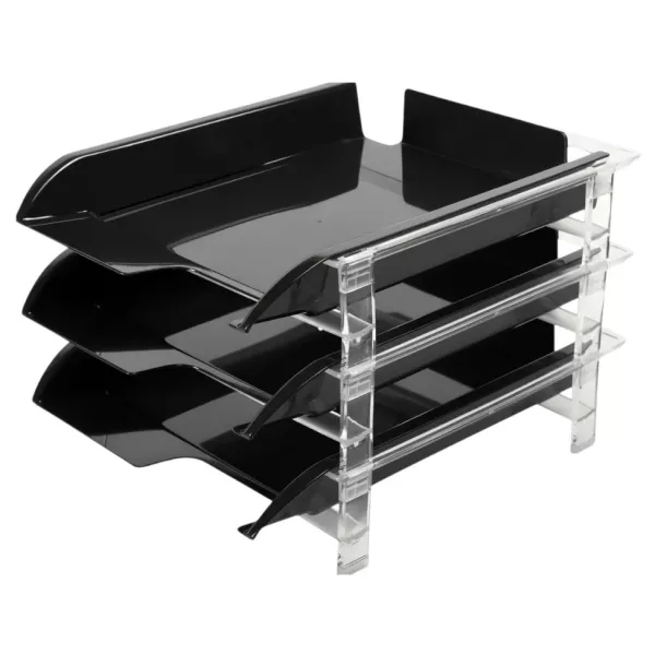 BANTEX Vision Letter Tray - 3 Tier - Black