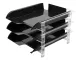 BANTEX Vision Letter Tray - 3 Tier - Black