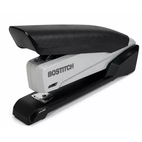 Bostitch 1108 InPower black and silver desktop stapler side view
