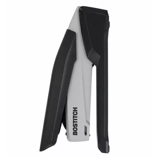 Bostitch 1108 InPower black and silver desktop stapler side view