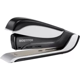 Bostitch 1140 Quantum black and silver desktop stapler side view