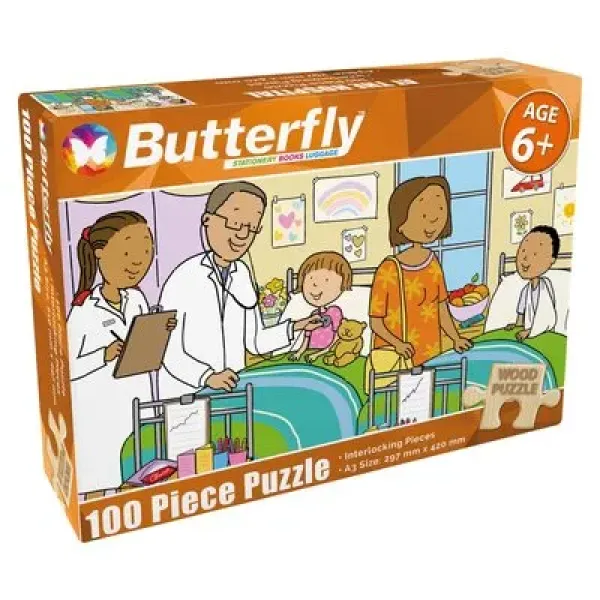Butterfly 100 Piece Wooden Puzzle - Assorted Designs