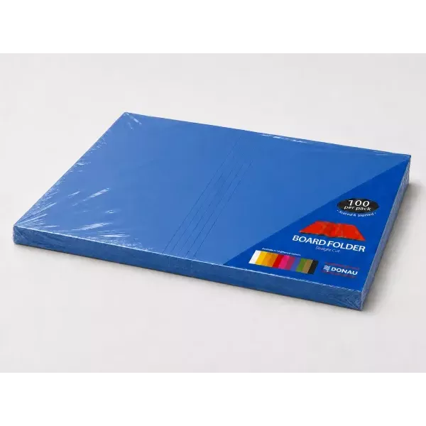 DONAU Bright Board Folders 180gsm Foolscap Blue Pack 100 DONAU Bright Board Folders 180gsm Foolscap Blue Pack 100