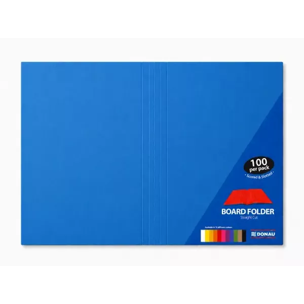 DONAU Bright Board Folders 180gsm Foolscap Blue Pack 100 DONAU Bright Board Folders 180gsm Foolscap Blue Pack 100