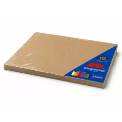 DONAU Bright Board Folders 180gsm Foolscap Kraft Pack 100