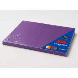DONAU Bright Board Folders 180gsm Foolscap Purple Pack 100