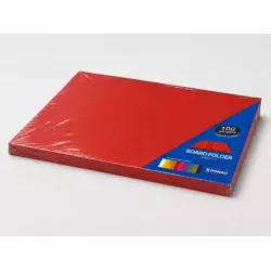 DONAU Bright Board Folders 180gsm Foolscap Red Pack 100