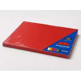 DONAU Bright Board Folders 180gsm Foolscap Red Pack 100