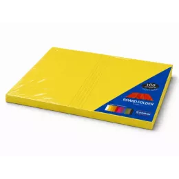 DONAU Bright Board Folders 180gsm Foolscap Yellow Pack 100
