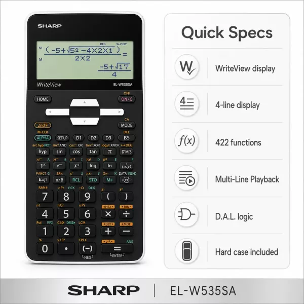 SHARP EL-W535SA-BBL Scientific Calculator - White