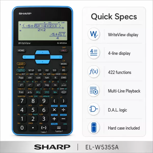 SHARP EL-W535SA-BBL Scientific Calculator - Blue SHARP EL-W535SA-BBL Scientific Calculator - Blue