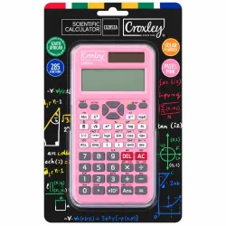 Croxley CX285ZA pastel pink scientific calculator with 285 functions in retail packaging