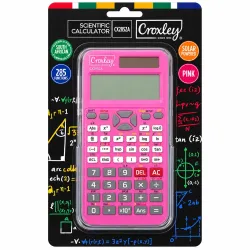 Croxley CX285ZA pink scientific calculator with 285 functions in retail packaging