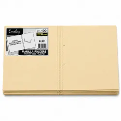 Croxley Manilla Folders 220gsm Buff Pack 100