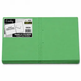 Croxley Manilla Folders 220gsm Green Pack 100