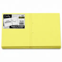 Croxley Manilla Folders 220gsm Yellow Pack 100